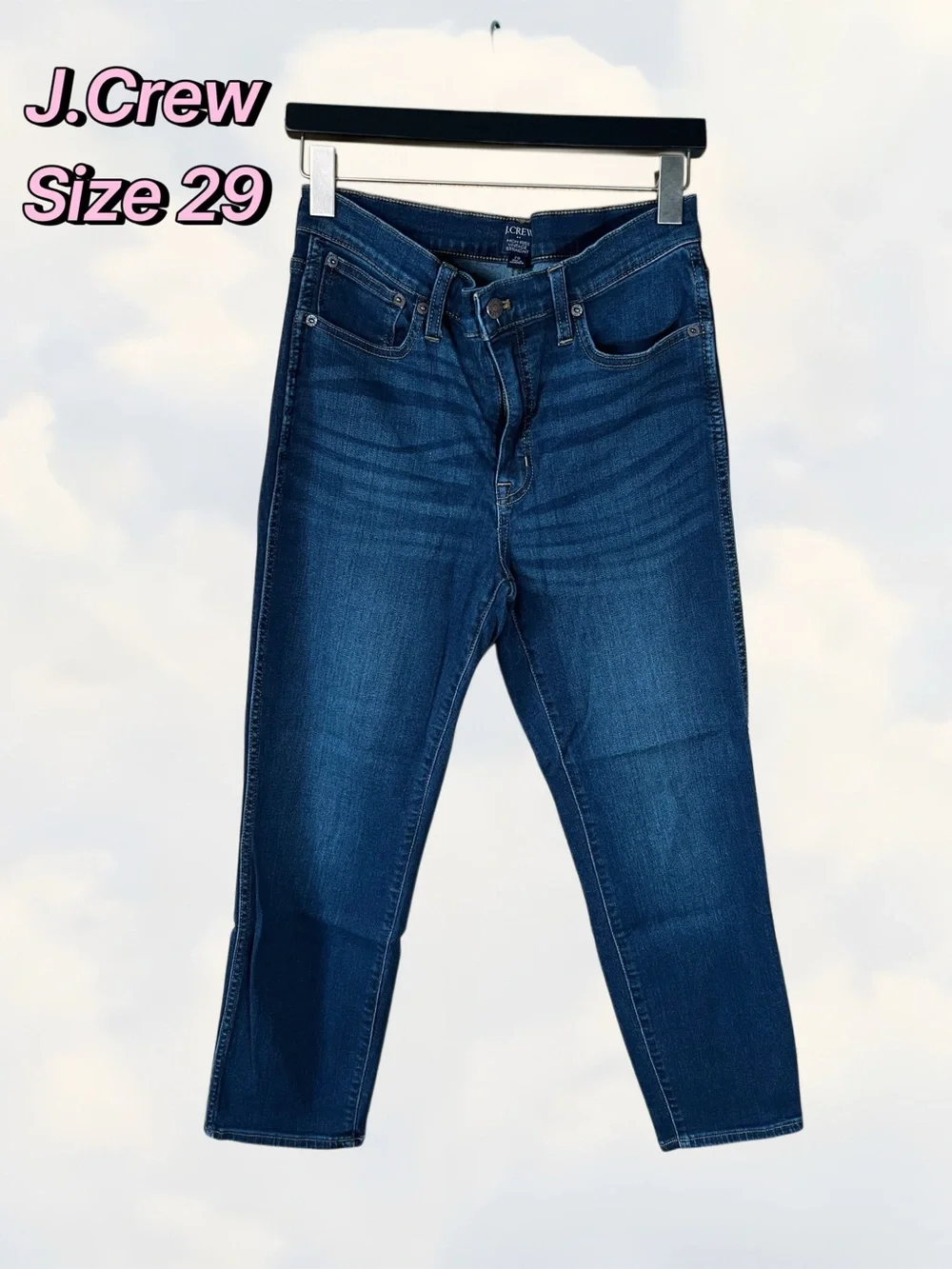 J. Crew High Rise Vintage Straight Leg Dark Denim Jeans Size 29